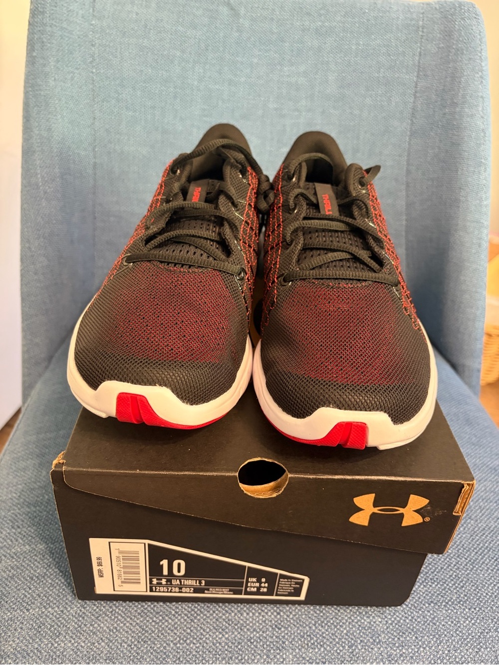 Under Armour Men’s Black with Red Accents Athletic Sneakers